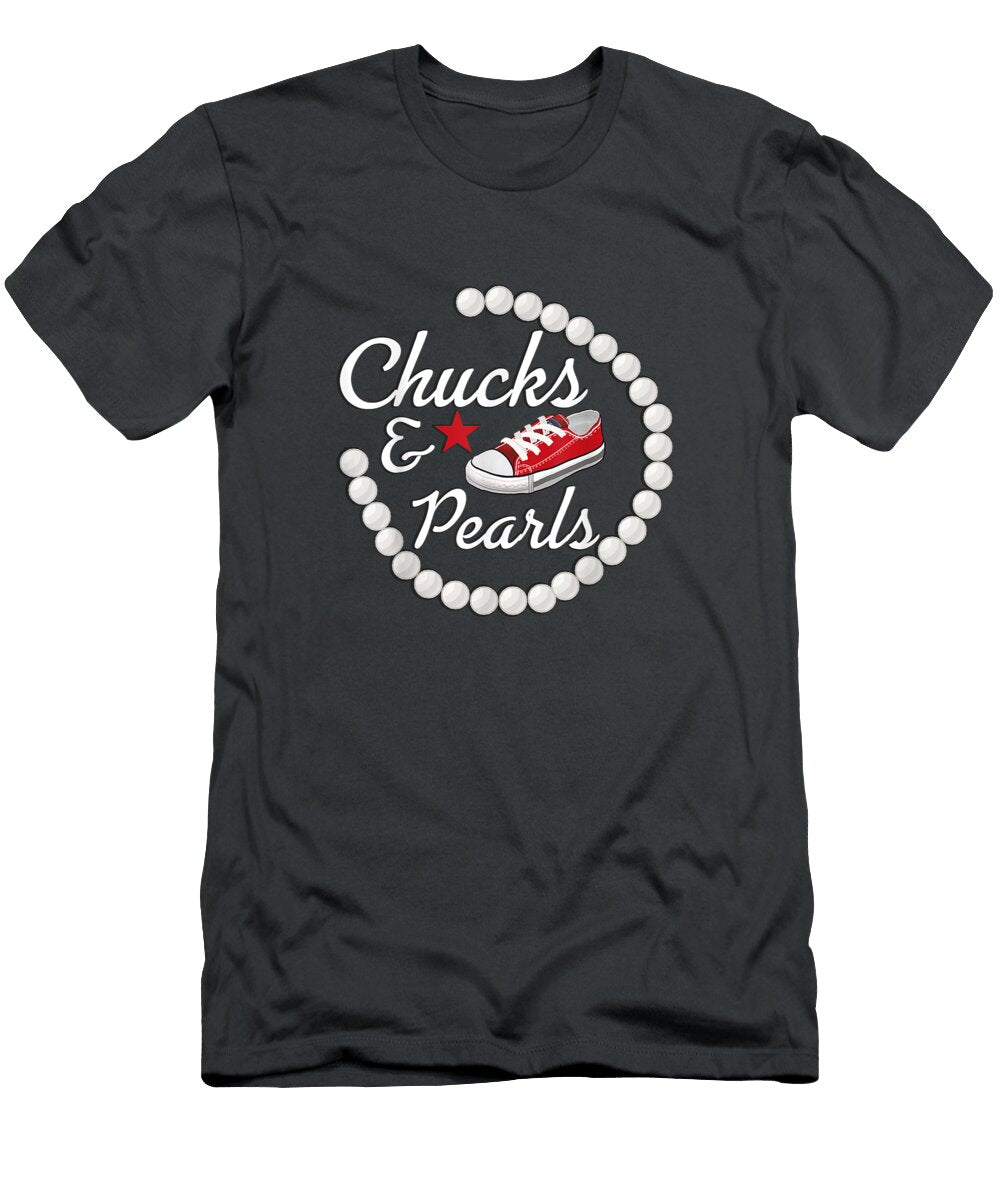 Chucks Pearls Kamala Converse Women Girls Black T-Shirt