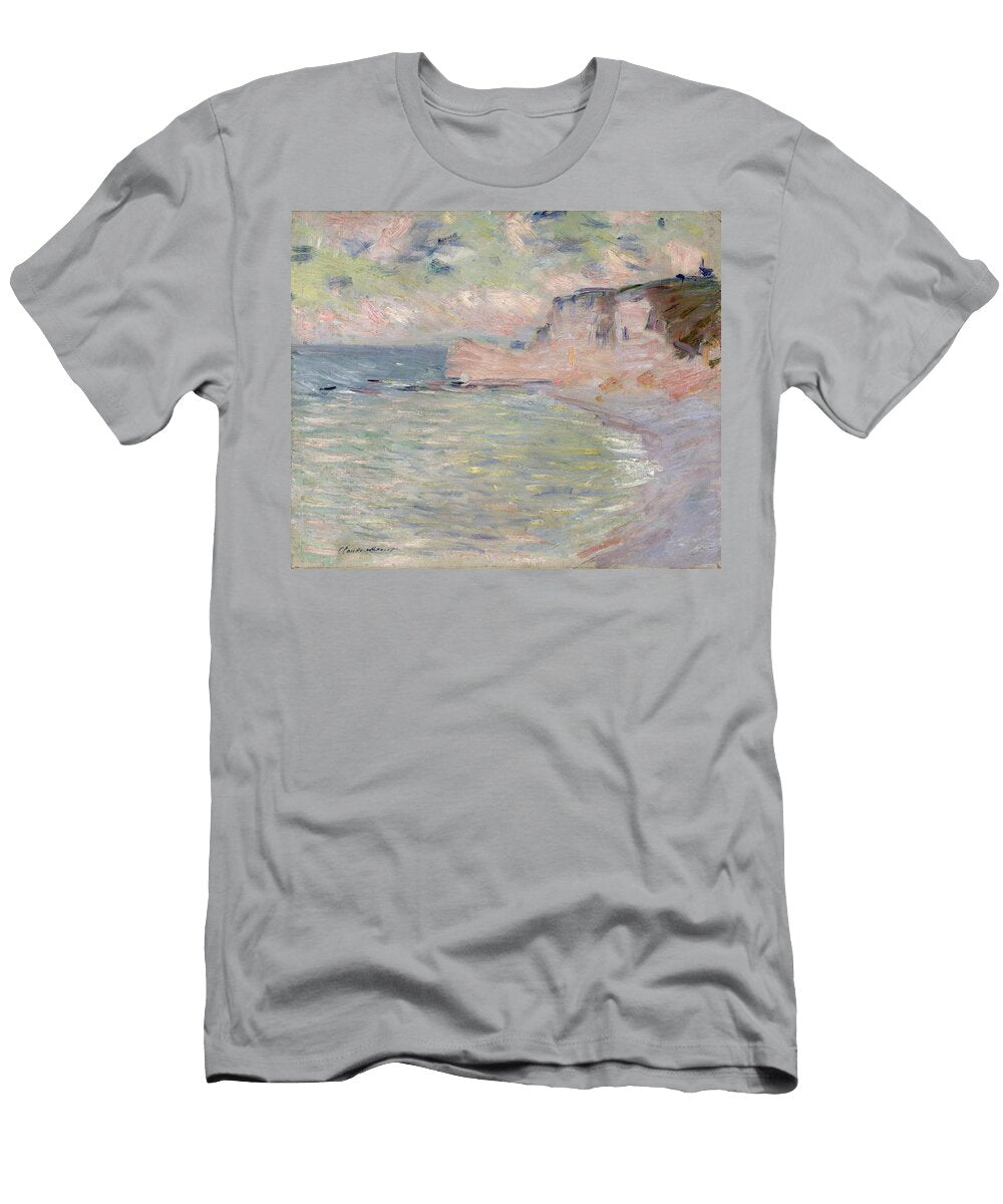 Cliffs and the Porte Damont Morning Effect 1885 Oil on Canvas Claude Monet T-Shirt