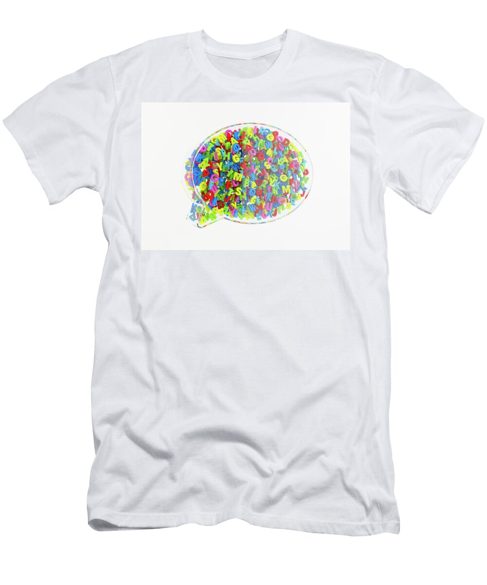Cluster of Multicolored Letters in 3d Ikon Ikon Images T-Shirt