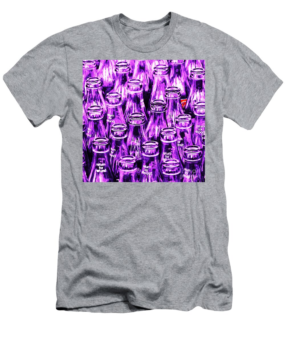 Coca Cola Coke Bottles Return for Refund Square Painterly Violet Wingsdomain Art and Photography T-Shirt