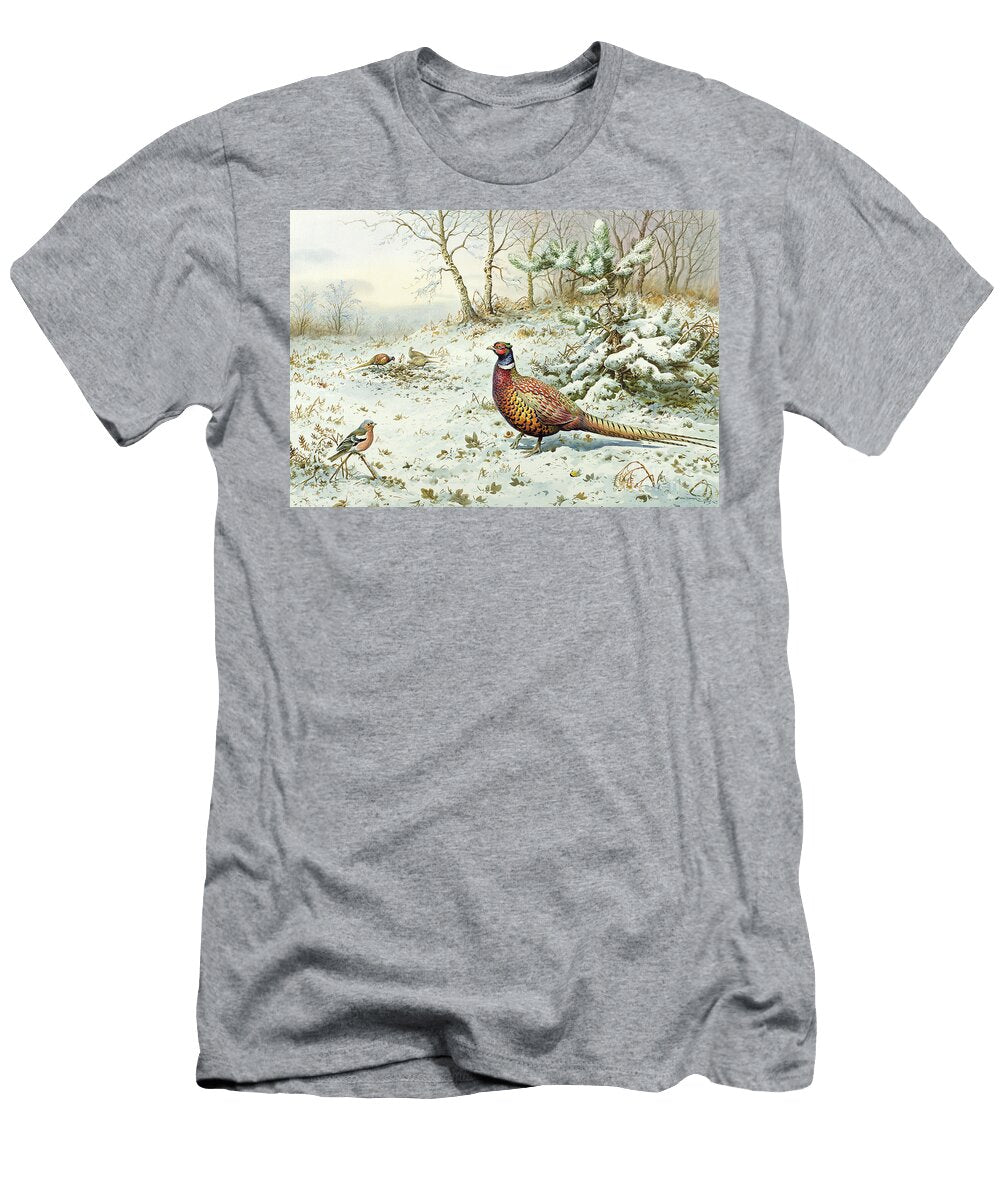 Cock Pheasant and Chaffinch Carl Donner T-Shirt
