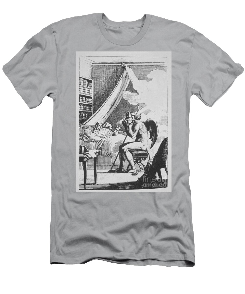 Collin De Plancy 1793 1887 Conversing with the Devil From Le Diable Peint Par Lui Meme 1825 Illustrated in a History of Magic Published Late 19th Century French School T-Shirt