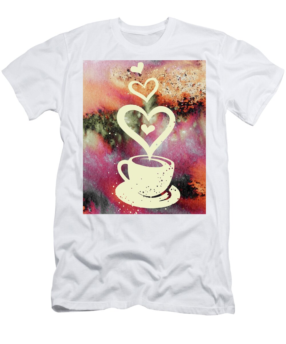 Colorful and Delicious Watercolor Coffee Cup Cafe Art I Irina Sztukowski T-Shirt