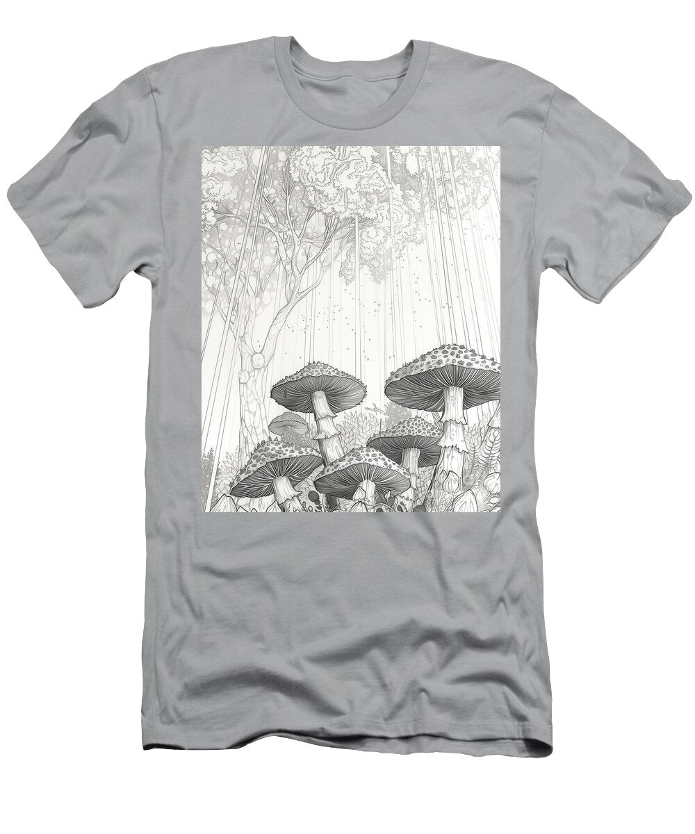 Colouring Book Page of Techno Toadstools in By Asar Studio Celestial Images T-Shirt