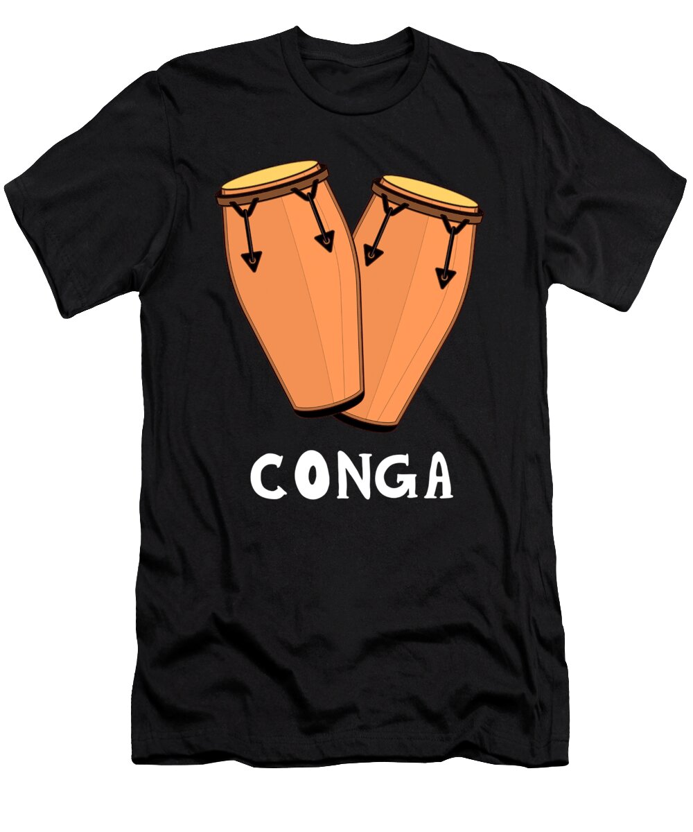 Conga Drum Drummer Salsa Jazz Puerto Rican Musician Thomas Larch T-Shirt