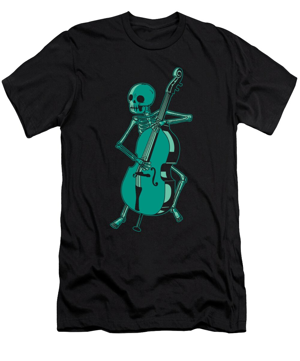 Contrabassist Instrumentalist Double Bass Skeleton Music Gift Thomas Larch T-Shirt