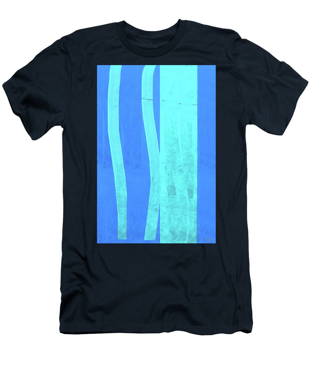 Cool Currents Blue Abstract Art Sharon Cummings T-Shirt
