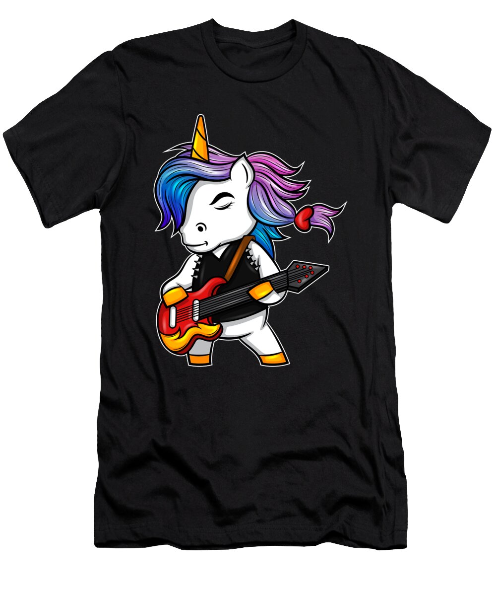 Cool Funny Dabbing Rock N Roll Unicorn for Rock Fans Tom Schiesswald T-Shirt