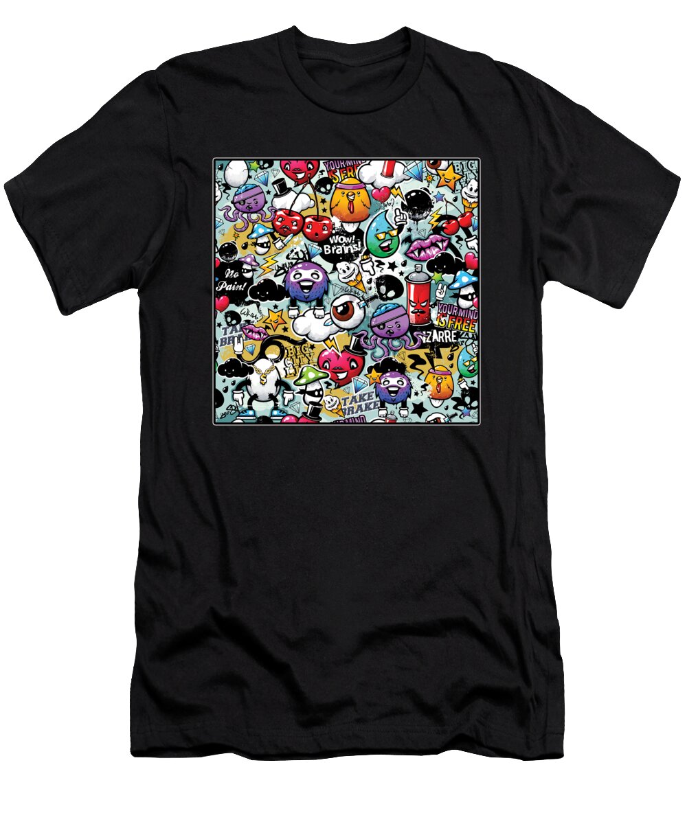 Cool Graffiti Sketcher Illustrationist Graffiti Abstract Graphic Illustration Art Thomas Larch T-Shirt