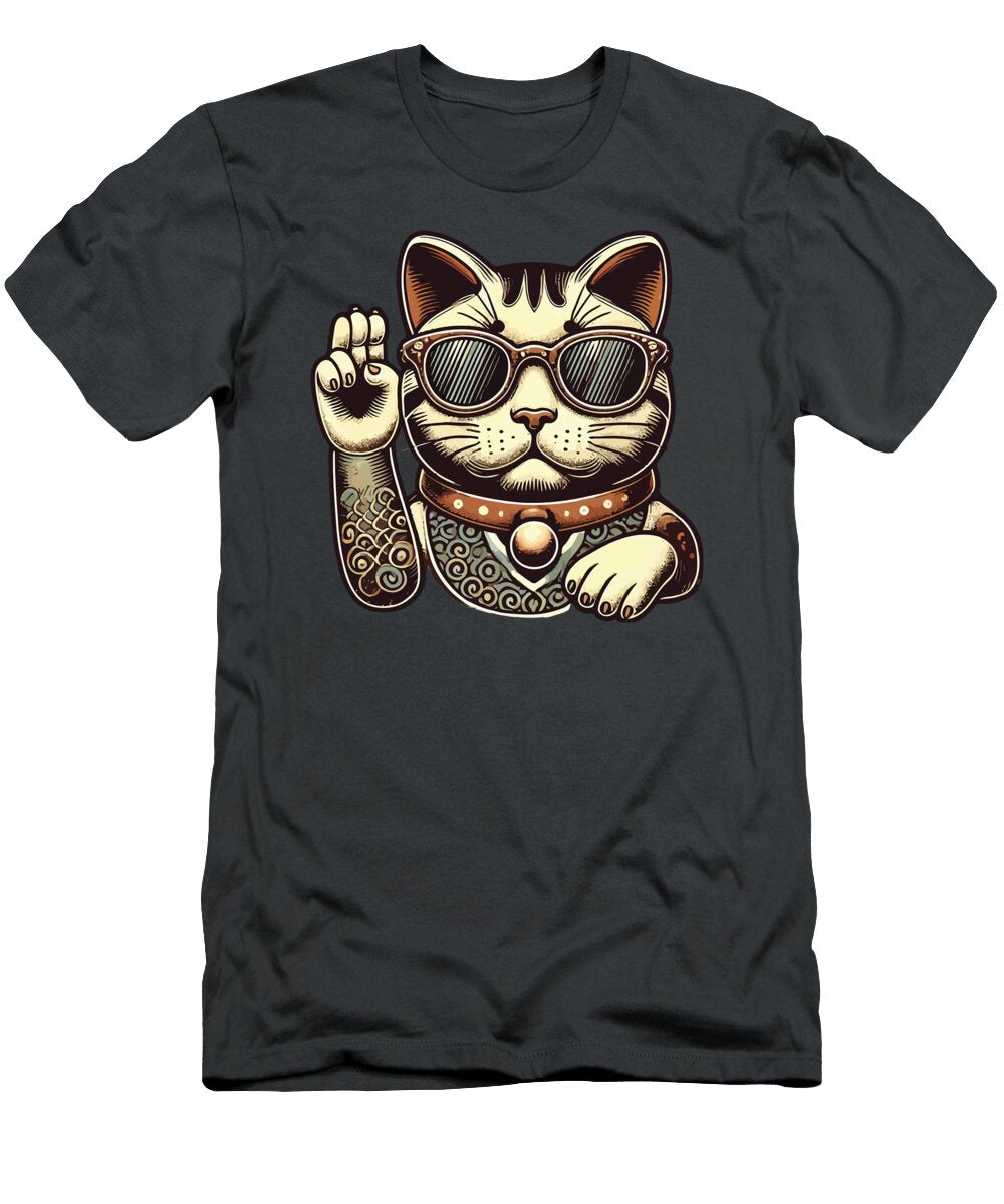 Cool Maneki Neko the Stylish Lucky Money Ca Matthew Chan T-Shirt