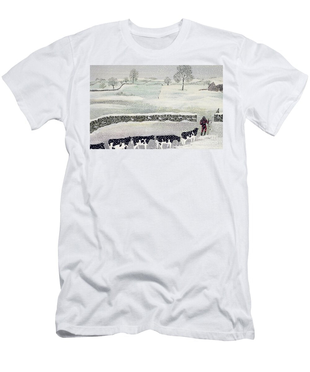 Cotswold Winter Scene Maggie Rowe T-Shirt