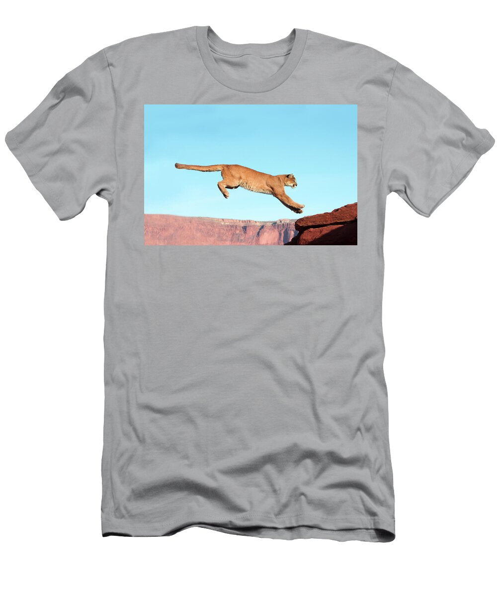 Cougar or Mountain Lion Leaping Utah USA Sylvain Cordier Natureplcom T-Shirt
