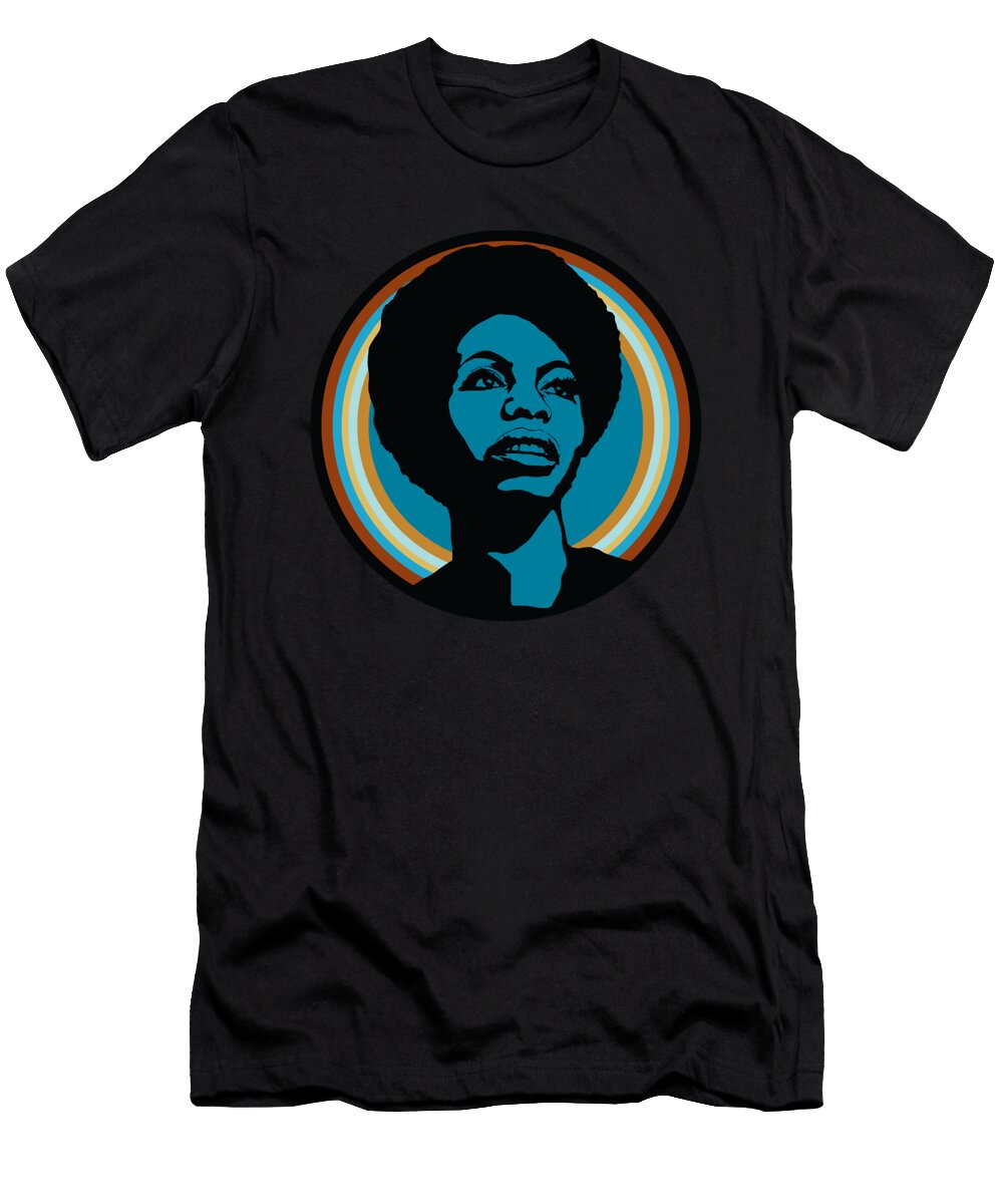 Courageous Yummy Nina Simone Retro Wave Ezone Prints T-Shirt