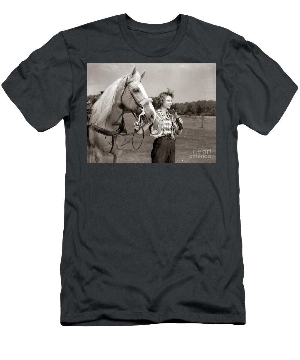 Cowgirl Drinking Soda C1950s H Armstrong Robertsclassicstock T-Shirt