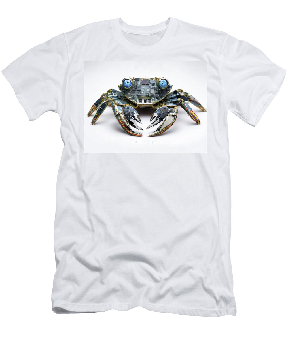 Crab Sculpture Made From Recycled Computer Parts Steampunk Digital Collage By Marian Voicu Marian Voicu T-Shirt