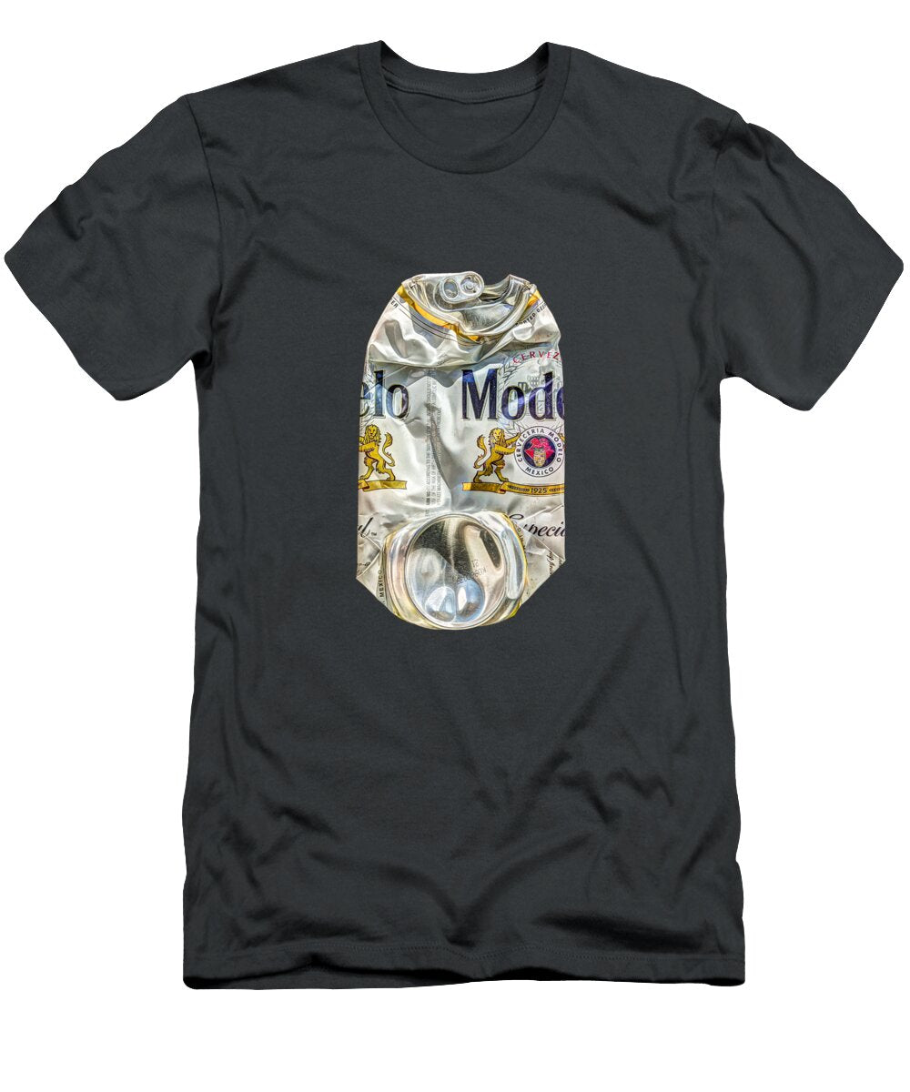Crushed Beer Can Especial on Bw Plywood 82 Yopedro T-Shirt