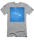 Cuba 3d Render Topographic Map Blue Border Frank Ramspott T-Shirt