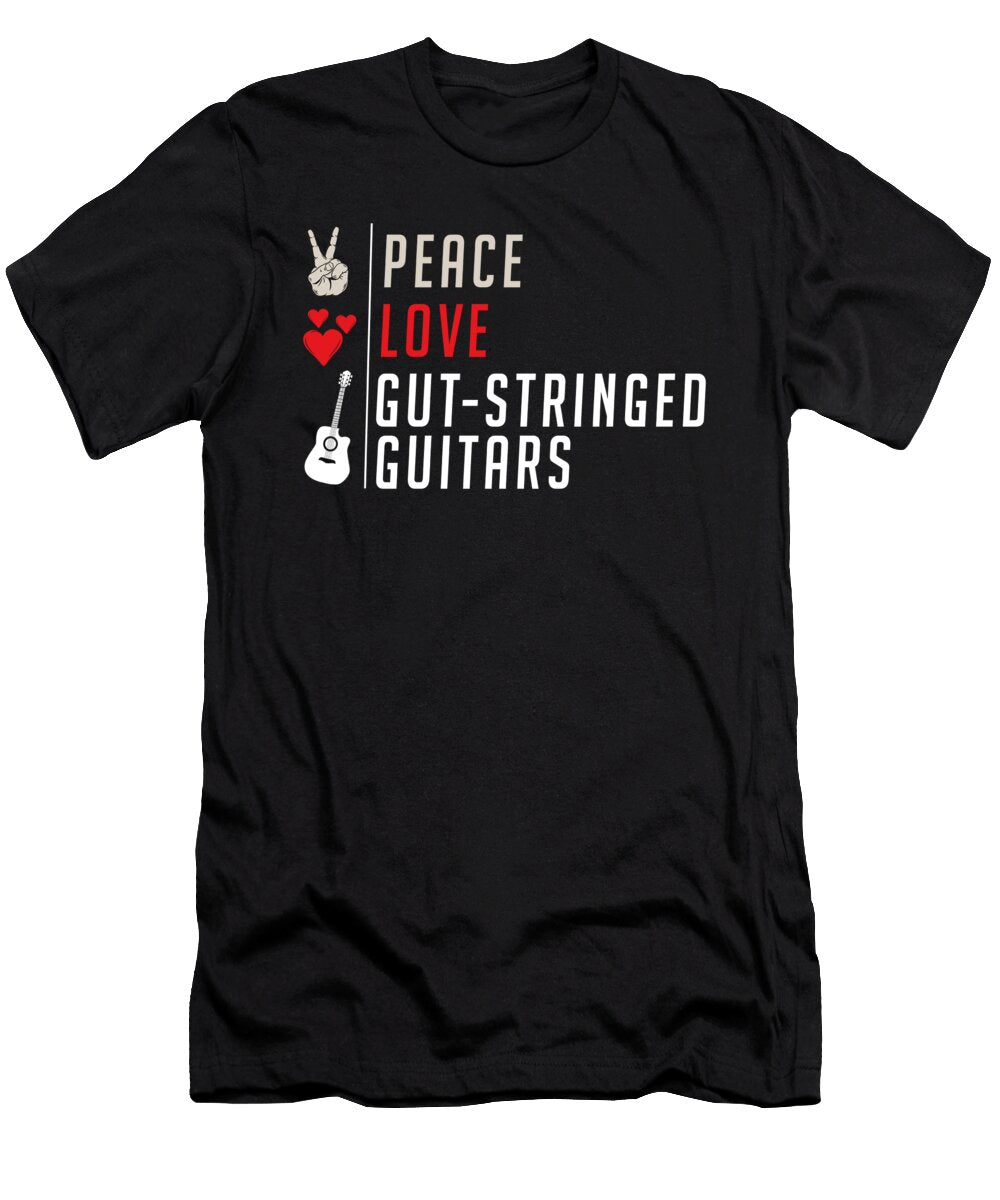 Cut Stringed Guitars Musical Instrument Tenshirt T-Shirt