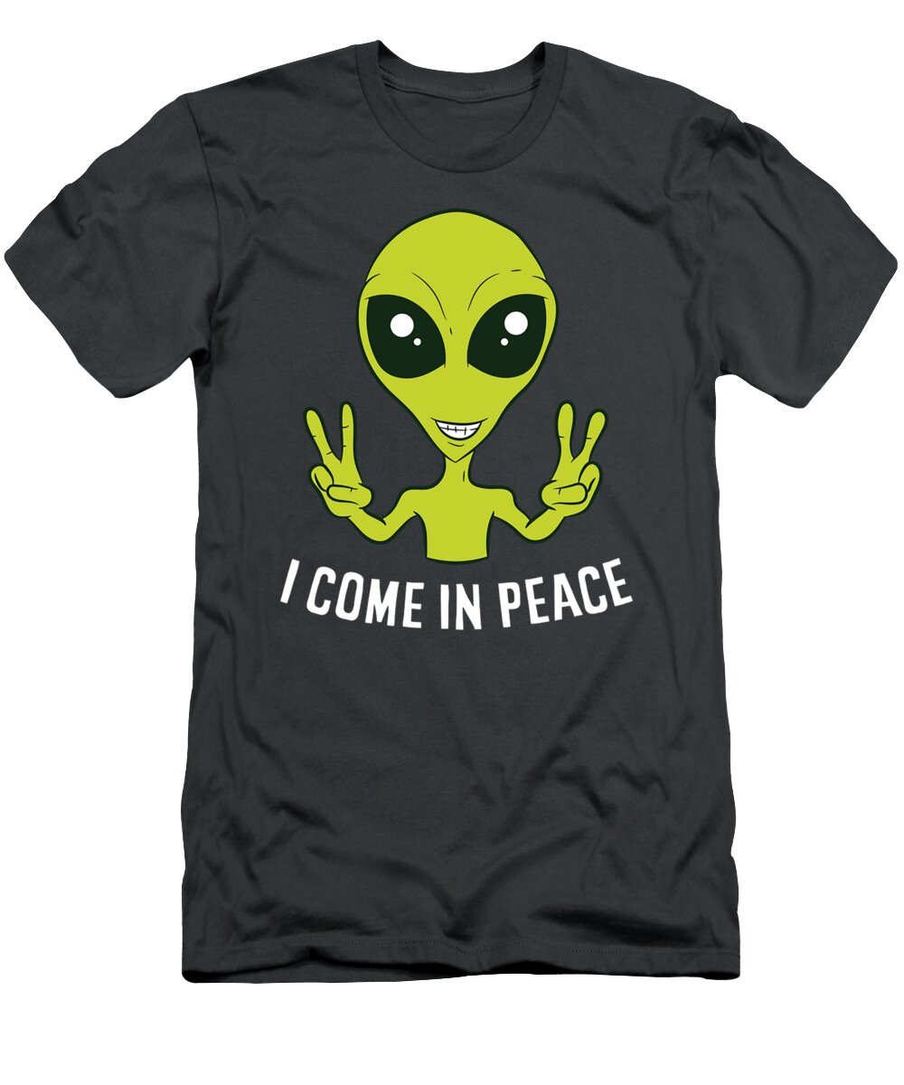 Cute Alien I Come in Peace Space Rave Edm Music Alien Ashtix Arty T-Shirt