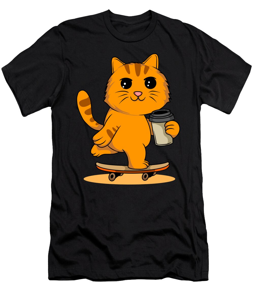 Cute Cat Skateboarding Miralem Bektas T-Shirt