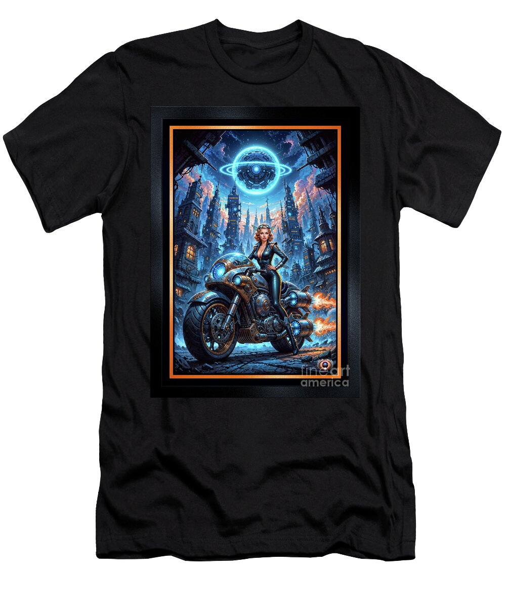 Cyber Fantasy Portrait of Lyria Vexis on Her Thunderclad Alluring Ai Concept Art By Xzendor7 Xzendor7 T-Shirt