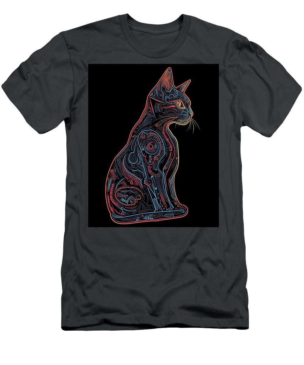 Cyborg Cat 02 Jeff Stanford T-Shirt