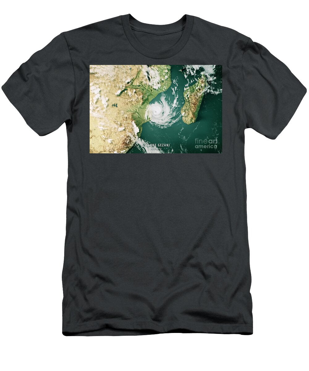 Cyclone Gezani 20260213 Cloud Map Mozambique 3d Render Color Frank Ramspott T-Shirt