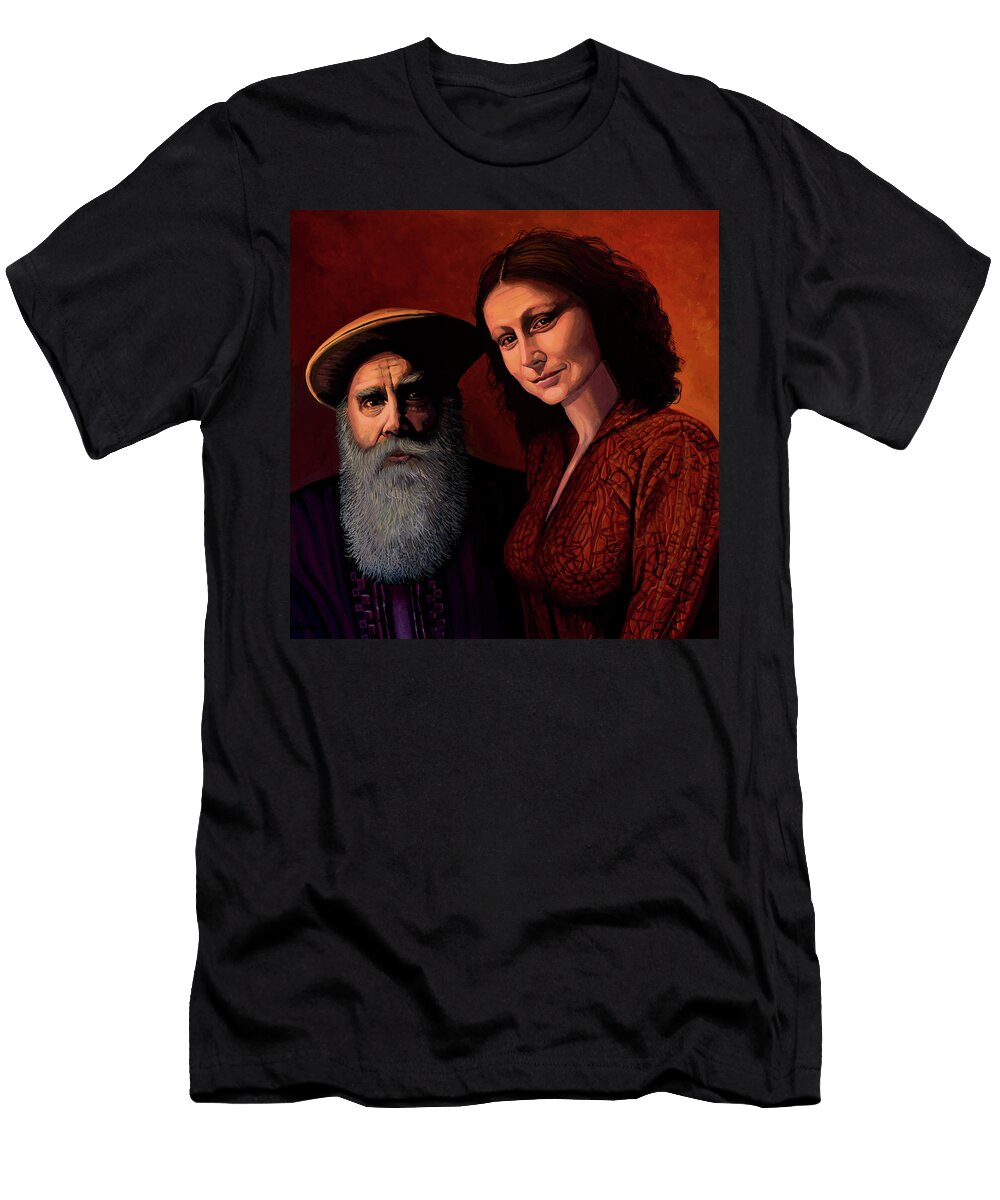 Da Vinci and Mona Lisa Painting Paul Meijering T-Shirt
