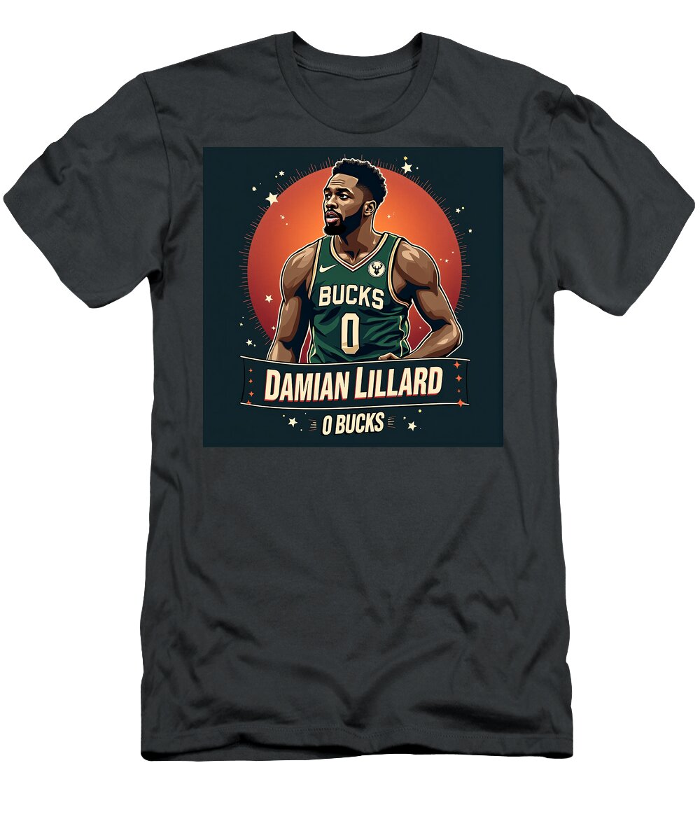 Damian Lillard Bucks Poster Yousif Aelish T-Shirt