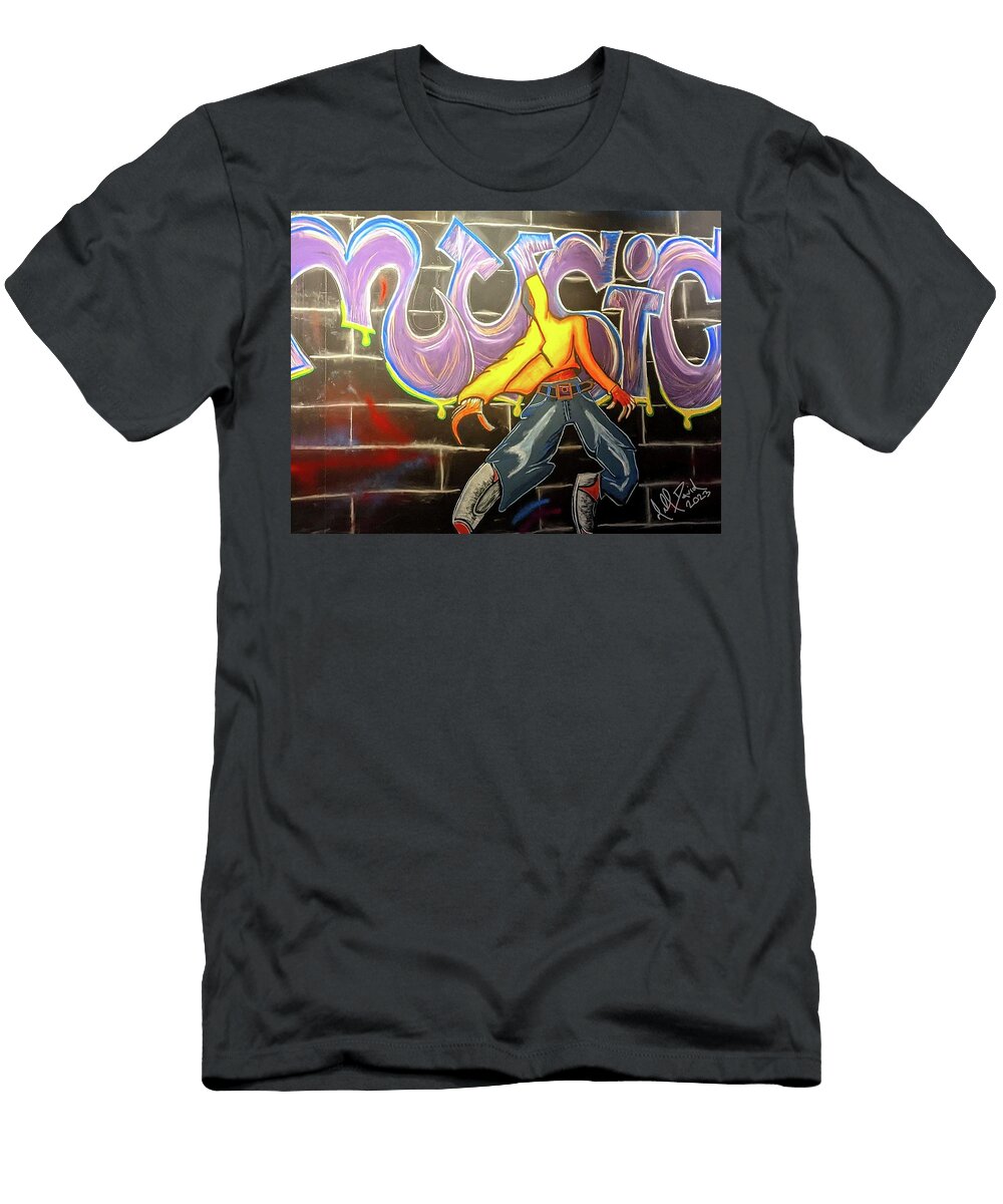 Dance Music Remix Mural Alpha Michael David T-Shirt