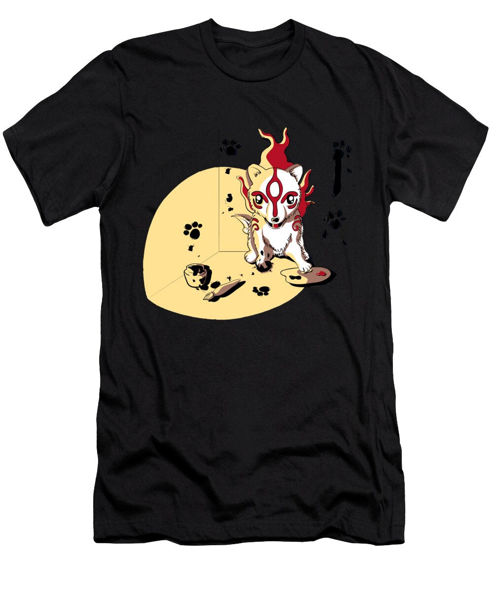 Dark Grey Dirty Okami Okami Video Game T-Shirt
