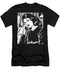 Dark Haired Woman on Telephone and Man in Background Csa Images T-Shirt
