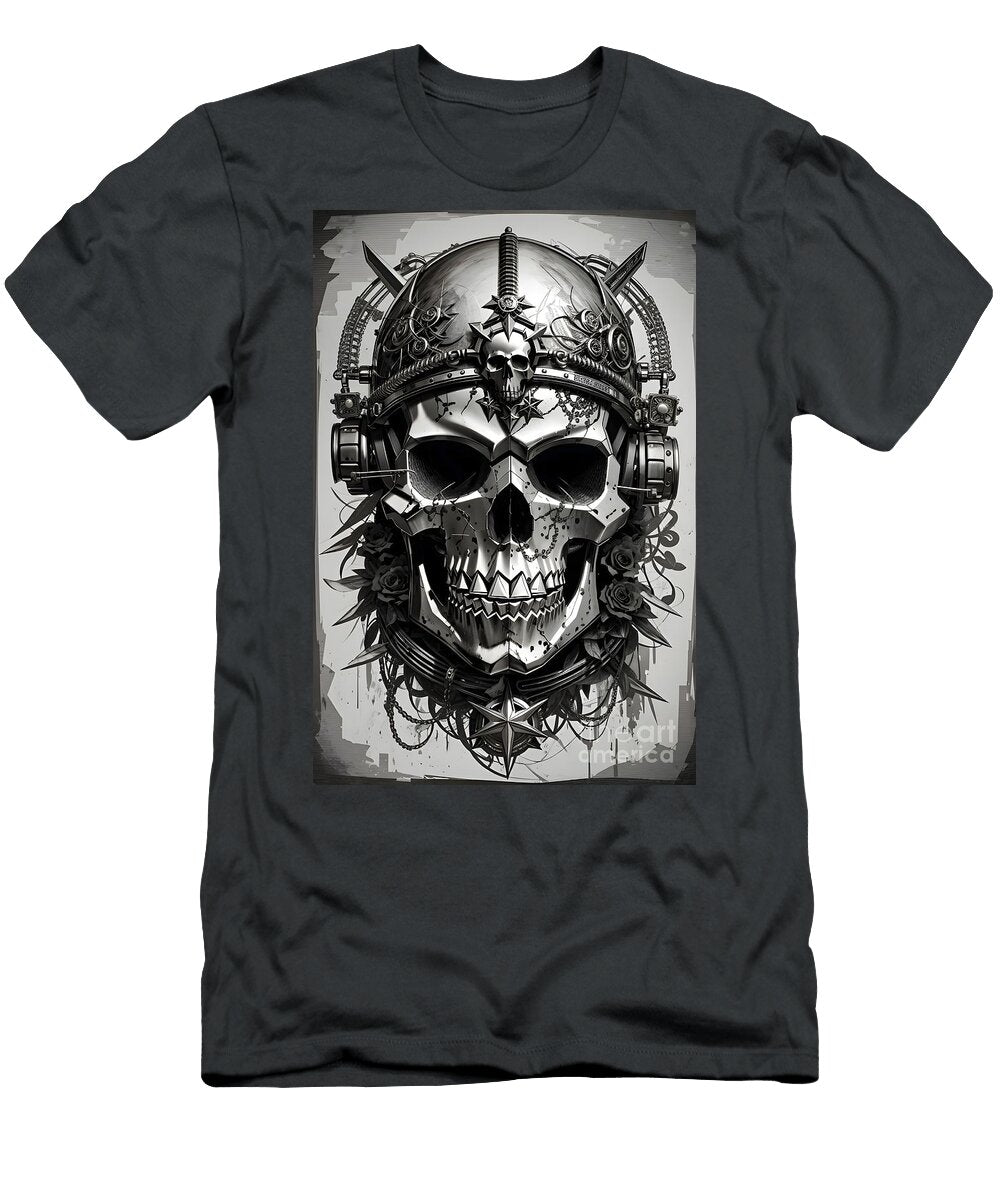 Death Metal Music Warrior Skull Portrait Peter Awax T-Shirt