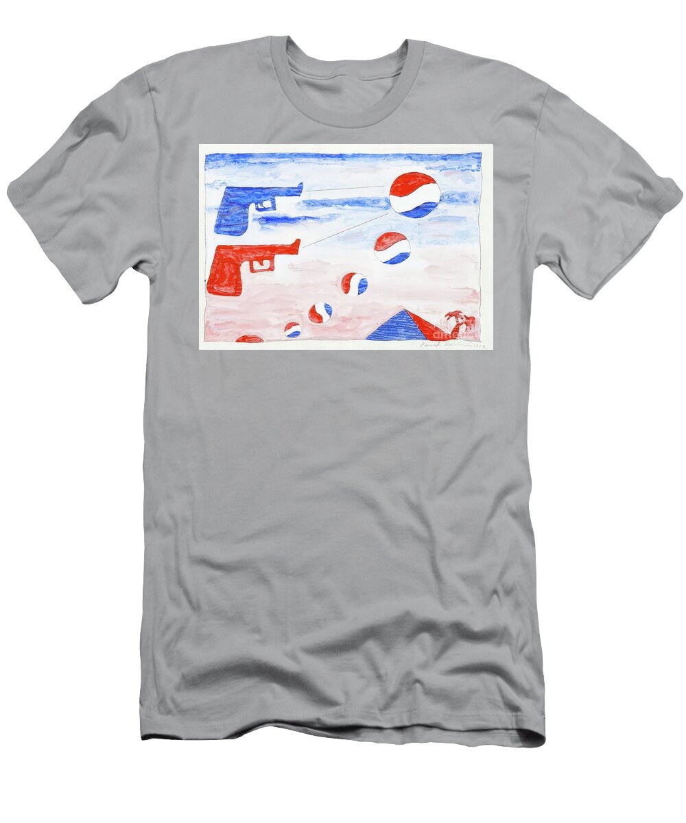 Derek Boshier Untitled 5 Pepsis and Sun 2 Guns Pop Art By Derek Boshier Elliott Mohr Galerie T-Shirt