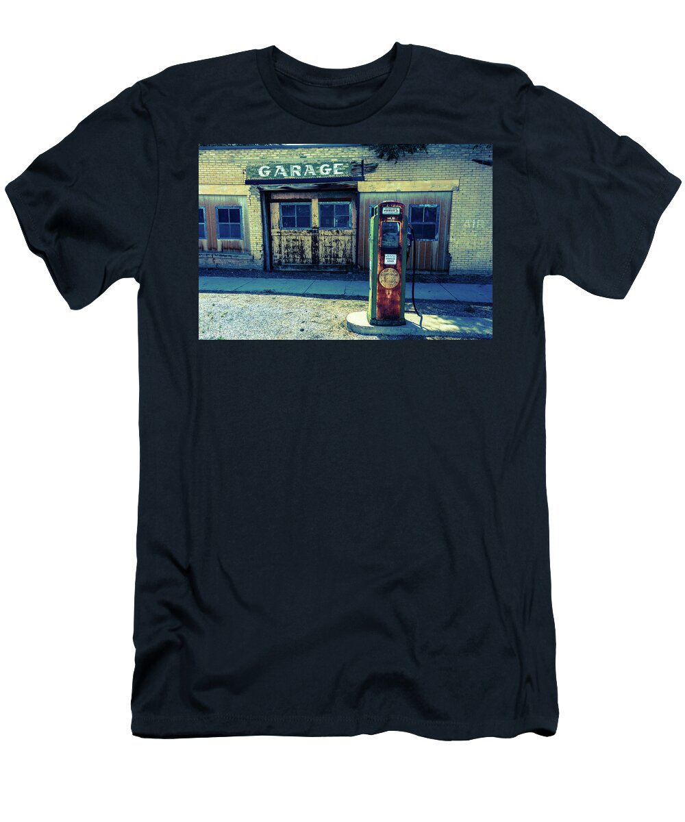 Deserted Garage and Gas Station Panoramic Images T-Shirt