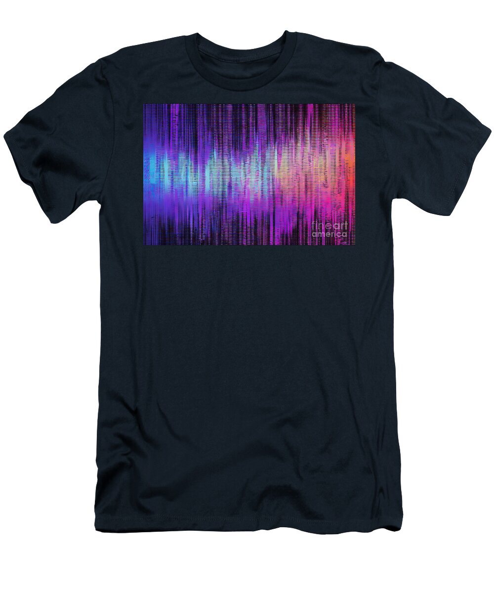 Digital Glitch Noise Motion Texture Mix Graphic Error Texture Image Design Grunge Abstract Vhs Technology Screen Glitch Background Decora Wallpaper Monitor Pattern Bankruptcy Modern Violet Art Line N Akkash T-Shirt