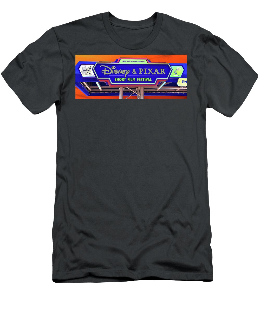 Disney and Pixar Film Fest Sign Epcot David Lee Thompson T-Shirt