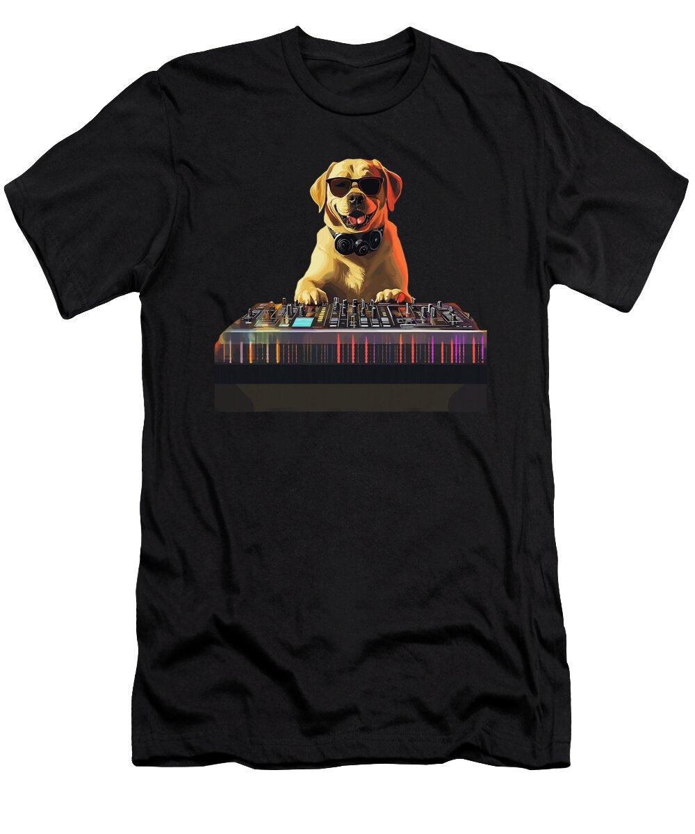 DJ Dog with Sunglasses and Headphones Humor Sophie Eleanor T-Shirt