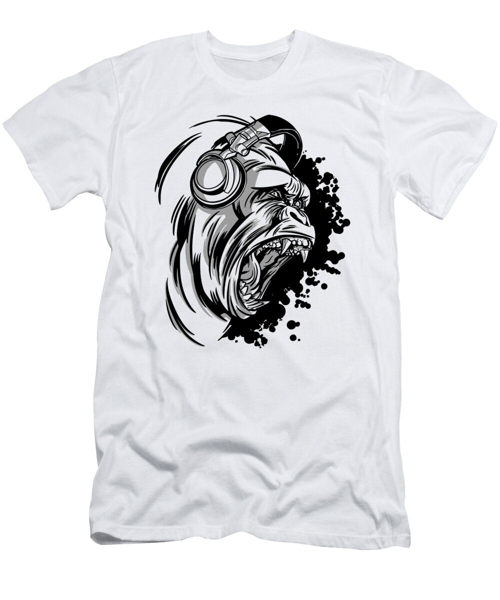DJ Gorilla with Headphones Awesome Music Gorilla Designed By Vexels T-Shirt