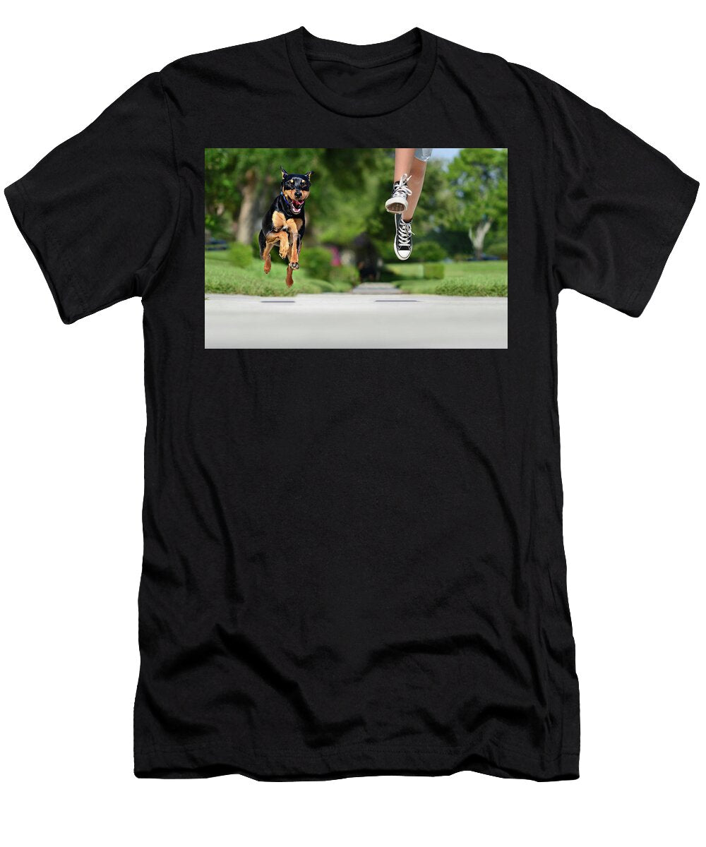 Dog Run Burning Rubber Laura Fasulo T-Shirt