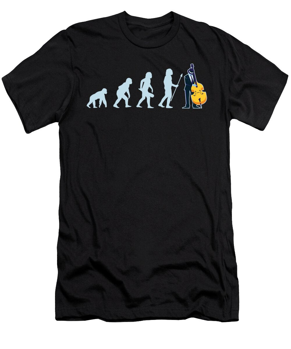 Double Bass Player Contrabassist Contrabass Player Evolution Thomas Larch T-Shirt