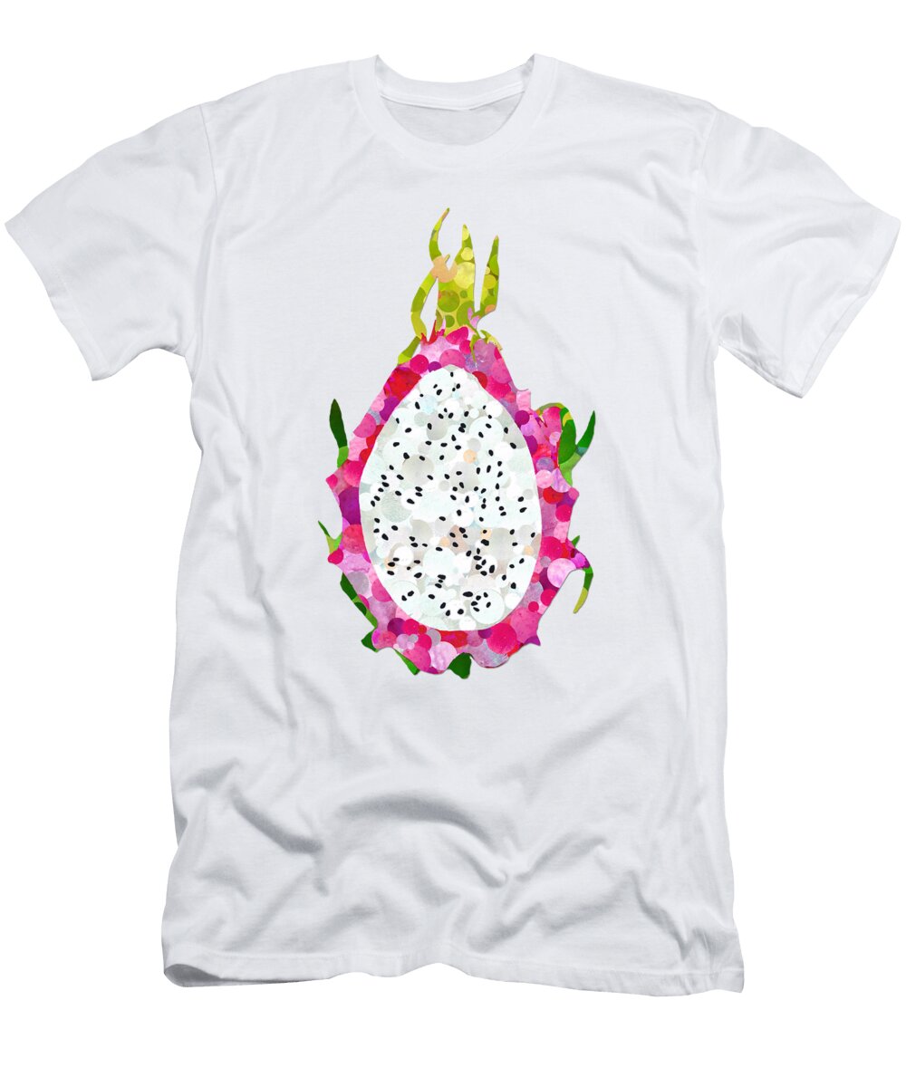 Dragon Fruit Art Exotic Colorful Food Sharon Cummings T-Shirt