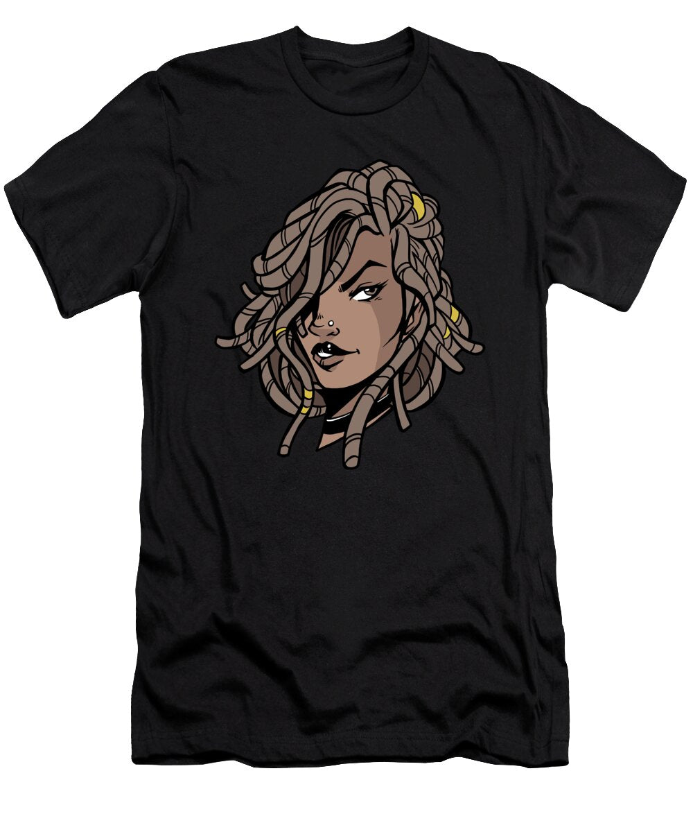 Dread Locks Girl with Nose Piercing Licensed Art T-Shirt
