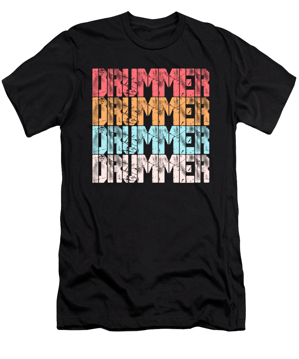 Drummer Vintage Retro Text Design Me T-Shirt