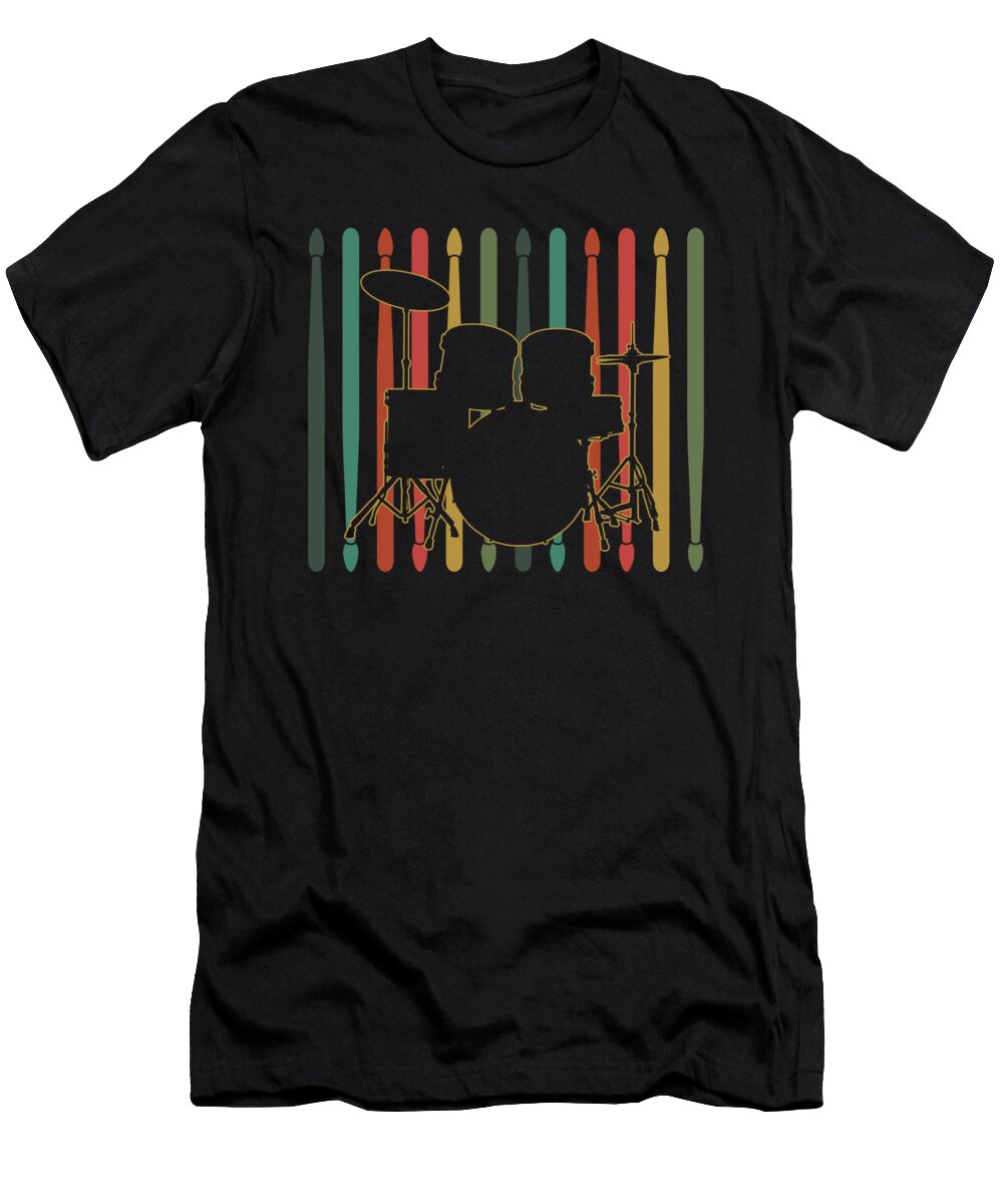 Drummers Music Lovers Drumming Musicians Drumstick Retro Vintage Rock Bands Gift Thomas Larch T-Shirt