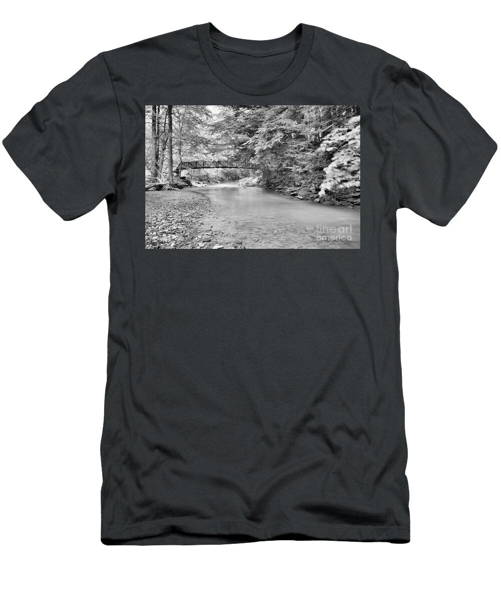 Duff Park Stream Under the Bridge Black and White Adam Jewell T-Shirt