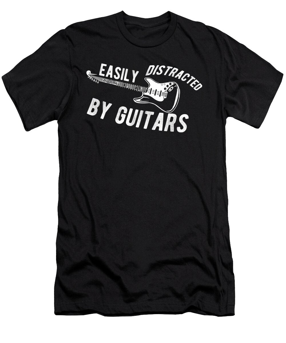 Easily Distracted By Guitars Bass Guitarist Third Eye Supply T-Shirt