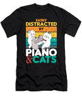 Easily Distracted By Piano and Cats Pianist Piano Player Gift Thomas Larch T-Shirt