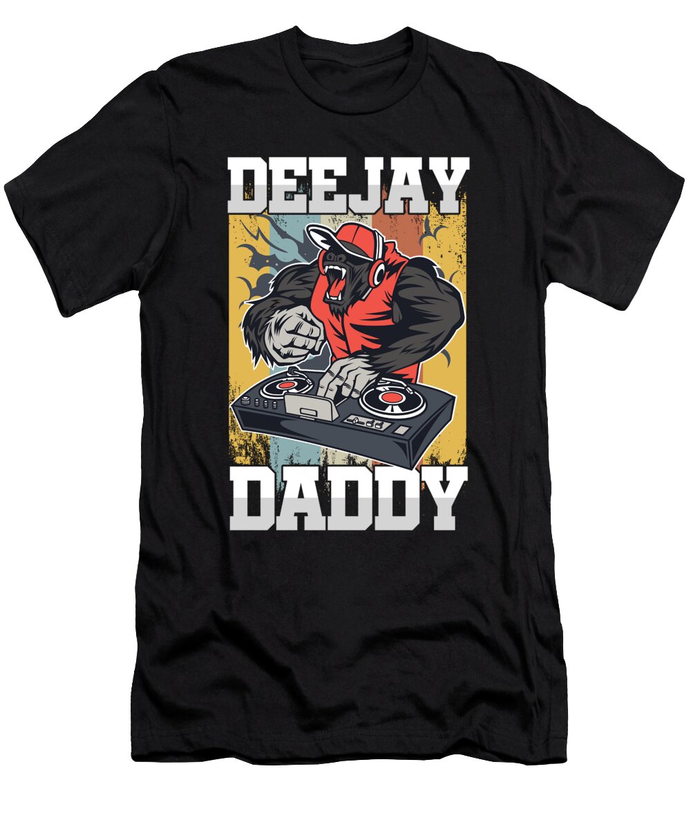 Edm Fathers Day Party DJ Papa Clubbing Gift Dee Jay Retro Vintage Daddy Thomas Larch T-Shirt