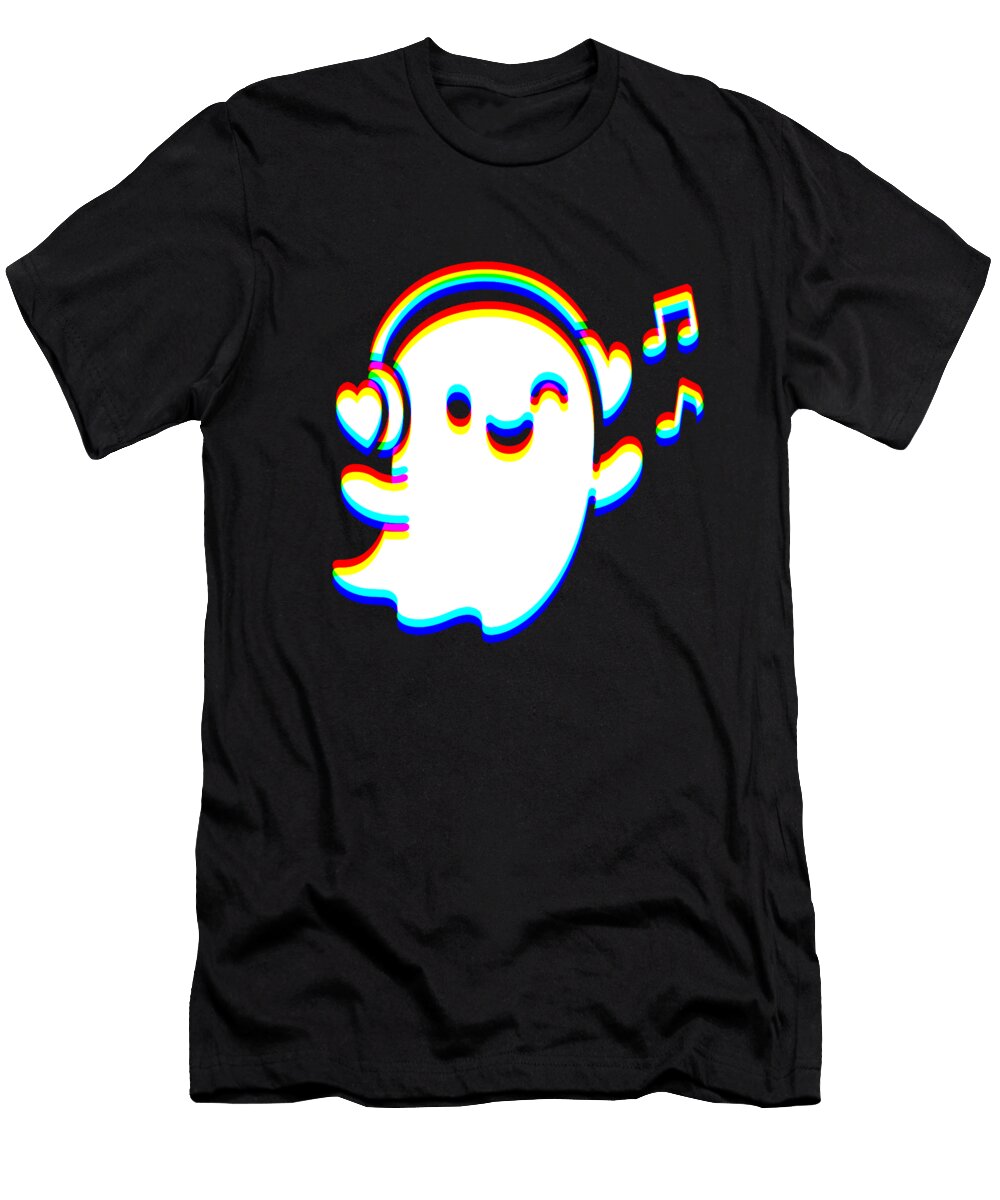 Edm Ghost Vibes Glitched Music Spirit Cute Moumita Bhattacharyya T-Shirt